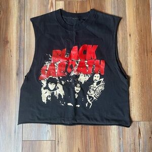 Black Sleeveless Band T-Shirt